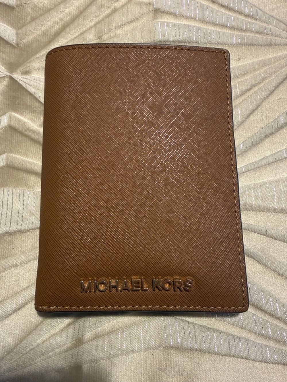 Michael Kors Cognac Saffiano Leather Passport Cover